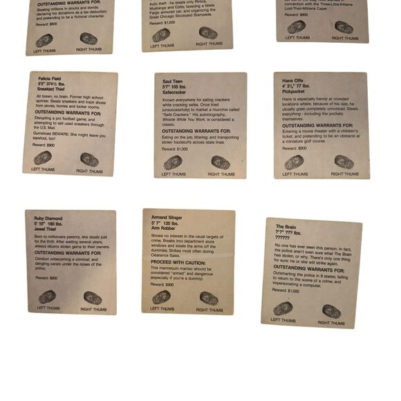 Vtg Parker Brothers Stop Thief Electronic Cops Robbers Board Game Wanted Cards - Picture 8 of 8